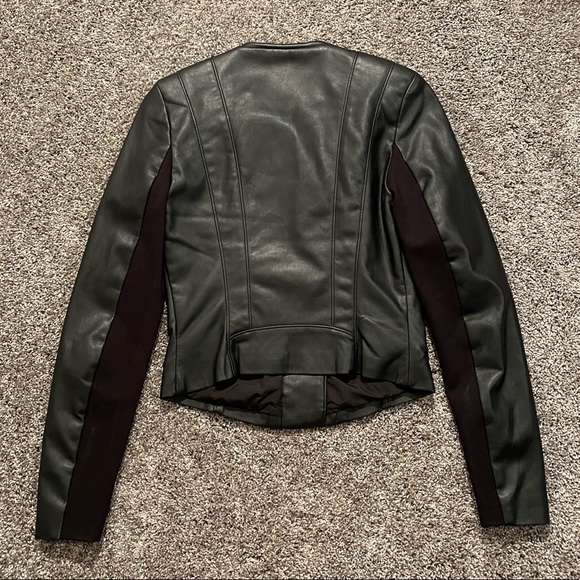 ZARA black vegan leather zip up jacket women’s small - Picture 6 of 6